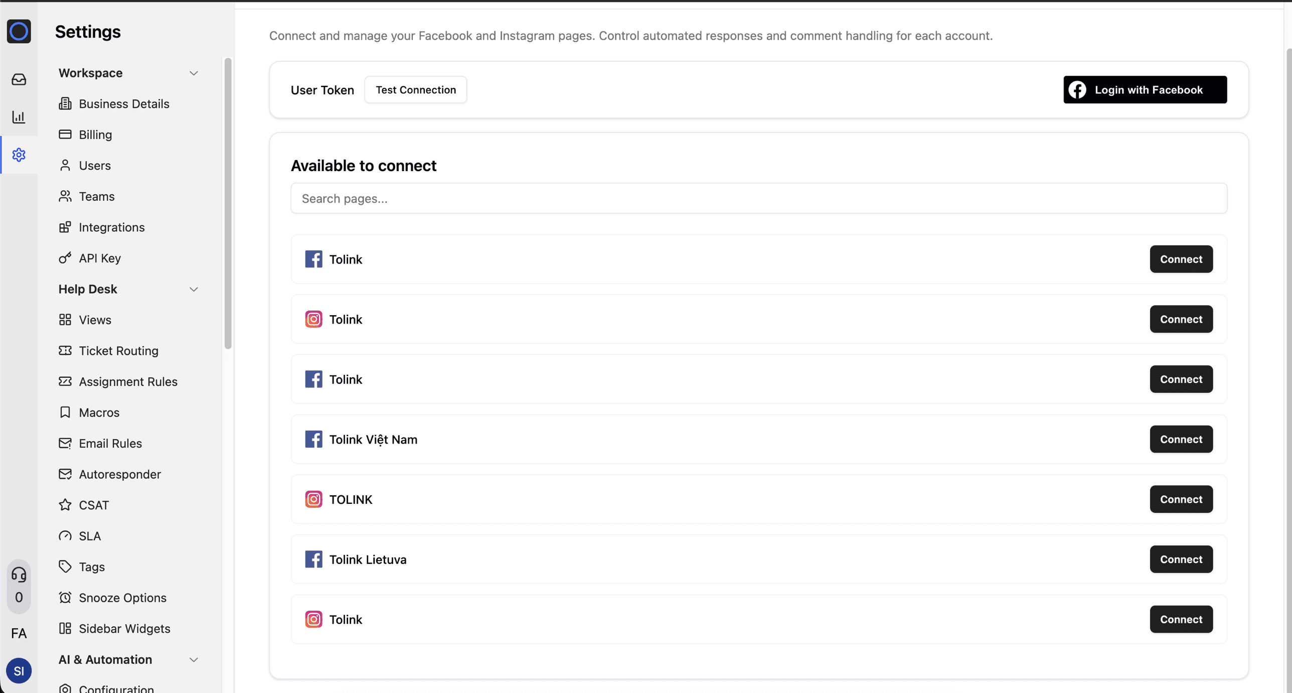 Available to connect list